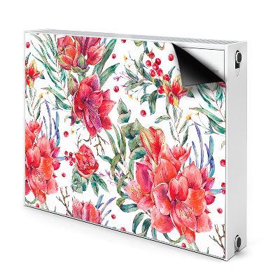 Capa magnética para radiador flores vermelhas