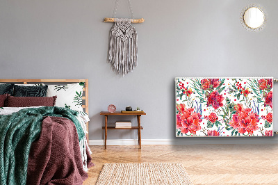 Capa magnética para radiador flores vermelhas