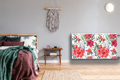 Capa magnética para radiador flores vermelhas