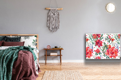 Capa magnética para radiador flores vermelhas