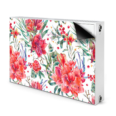 Capa magnética para radiador flores vermelhas