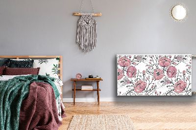 Capa magnética para radiador Arte de rosas pastel