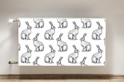 Capa magnética para radiador coelhos brancos