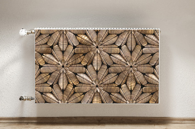 Capa magnética para radiador Padrão floral em madeira