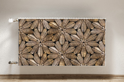 Capa magnética para radiador Padrão floral em madeira