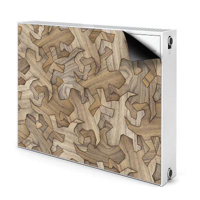 Capa magnética para radiador Padrão de lagartixa em madeira