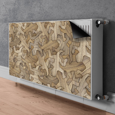 Capa magnética para radiador Padrão de lagartixa em madeira
