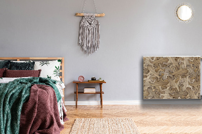 Capa magnética para radiador Padrão de lagartixa em madeira