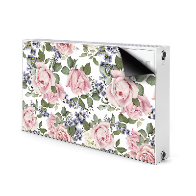 Cobertura magnética para radiador Rosas em aquarela