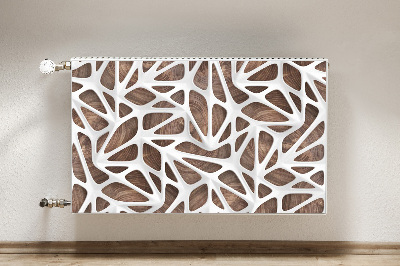 Capa magnética para radiador Malha branca sobre madeira