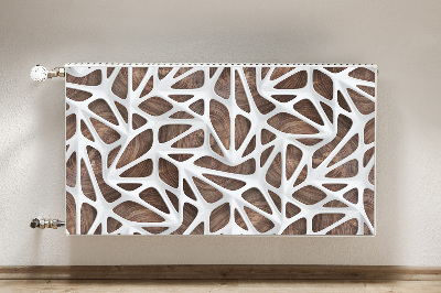 Capa magnética para radiador Malha branca sobre madeira