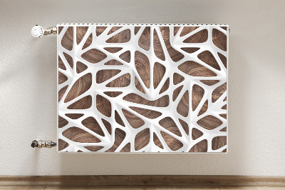 Capa magnética para radiador Malha branca sobre madeira