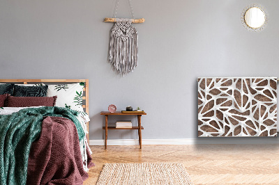 Capa magnética para radiador Malha branca sobre madeira