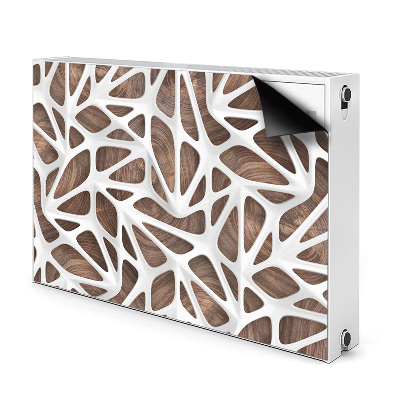 Capa magnética para radiador Malha branca sobre madeira