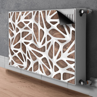 Capa magnética para radiador Malha branca sobre madeira