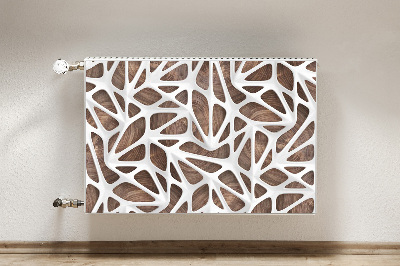 Capa magnética para radiador Malha branca sobre madeira