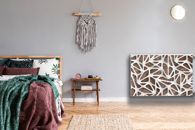 Capa magnética para radiador Malha branca sobre madeira