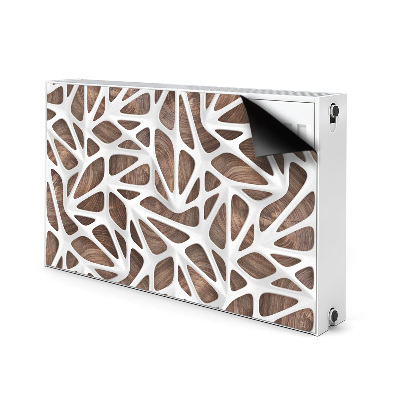 Capa magnética para radiador Malha branca sobre madeira