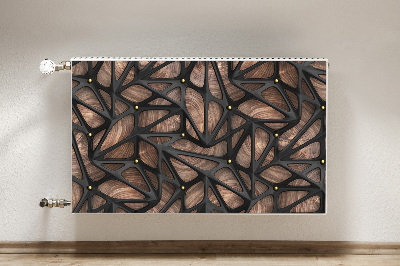 Cobertura magnética para radiador Malha preta sobre madeira