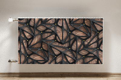 Cobertura magnética para radiador Malha preta sobre madeira