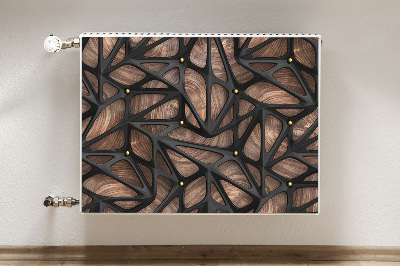 Cobertura magnética para radiador Malha preta sobre madeira