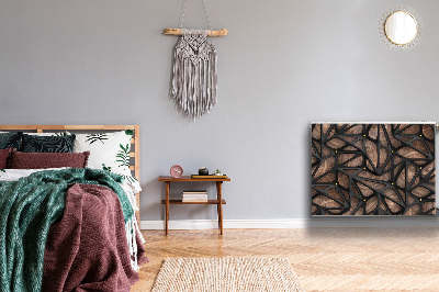 Cobertura magnética para radiador Malha preta sobre madeira