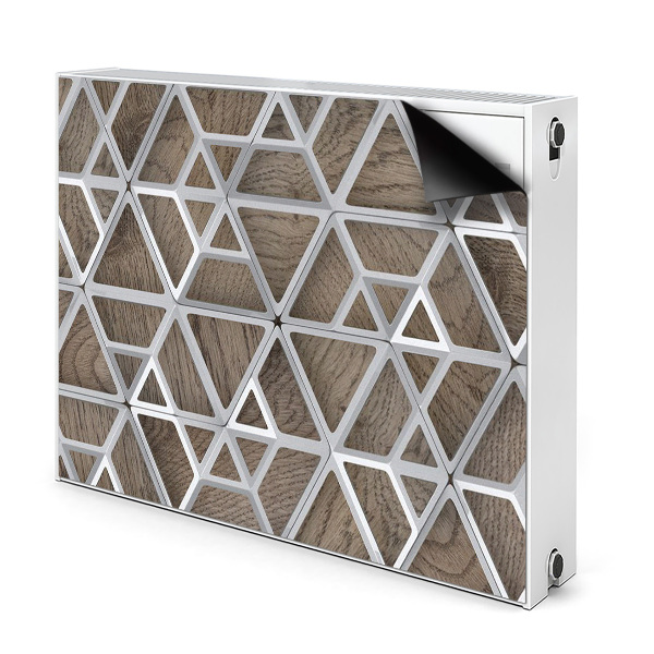 Capa magnética para radiador Padrão de metal em madeira