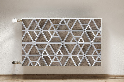 Capa magnética para radiador Padrão de metal em madeira