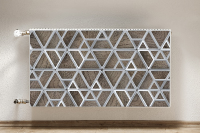 Capa magnética para radiador Padrão de metal em madeira