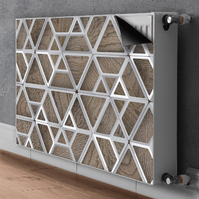 Capa magnética para radiador Padrão de metal em madeira