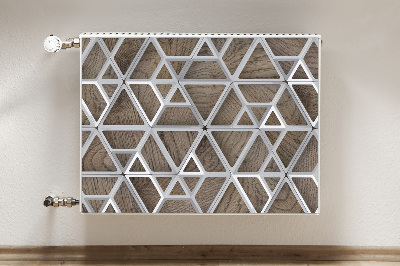 Capa magnética para radiador Padrão de metal em madeira