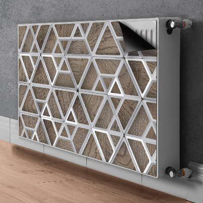 Capa magnética para radiador Padrão de metal em madeira