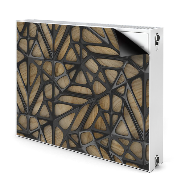 Cobertura magnética para radiador Padrão preto em madeira