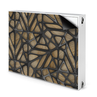 Cobertura magnética para radiador Padrão preto em madeira