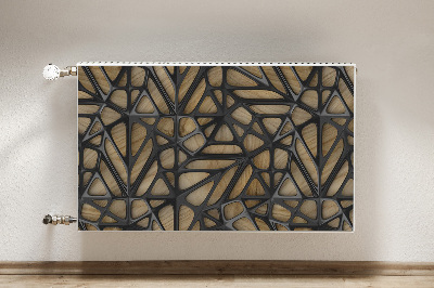 Cobertura magnética para radiador Padrão preto em madeira