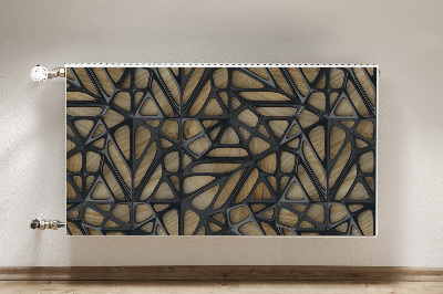 Cobertura magnética para radiador Padrão preto em madeira