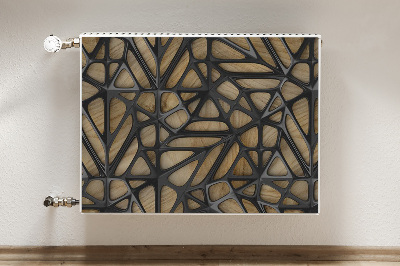 Cobertura magnética para radiador Padrão preto em madeira