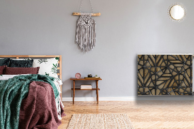 Cobertura magnética para radiador Padrão preto em madeira