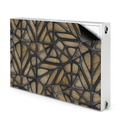 Cobertura magnética para radiador Padrão preto em madeira