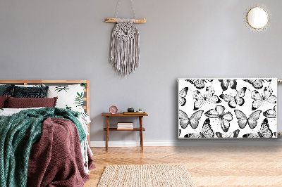 Capa magnética para radiador Borboleta preta e branca