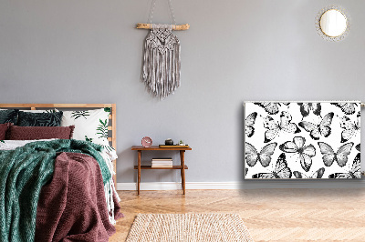 Capa magnética para radiador Borboleta preta e branca