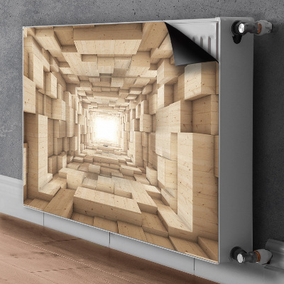 Cobertura magnética para radiador Madeira abstrata