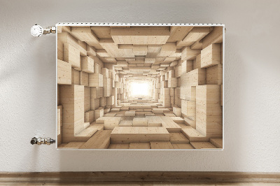 Cobertura magnética para radiador Madeira abstrata