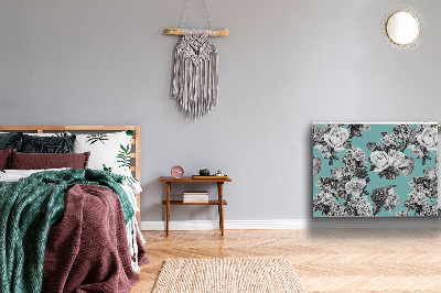 Capa magnética para radiador Rosas pretas e brancas