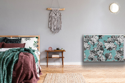 Capa magnética para radiador Rosas pretas e brancas