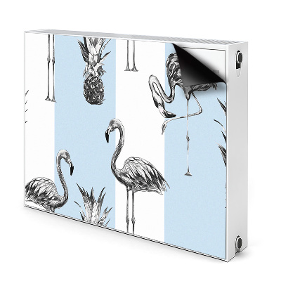 Capa magnética para radiador Flamingo e abacaxi