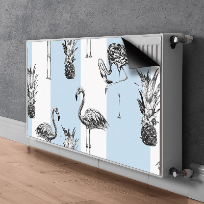 Capa magnética para radiador Flamingo e abacaxi