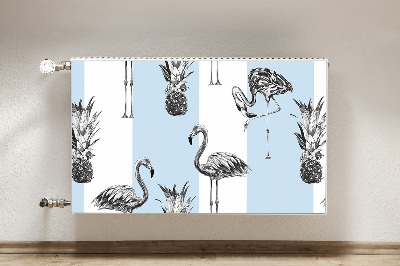 Capa magnética para radiador Flamingo e abacaxi