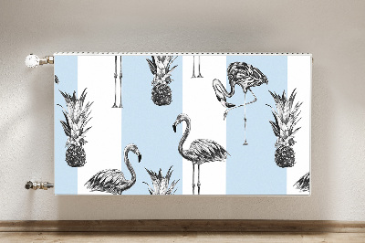 Capa magnética para radiador Flamingo e abacaxi