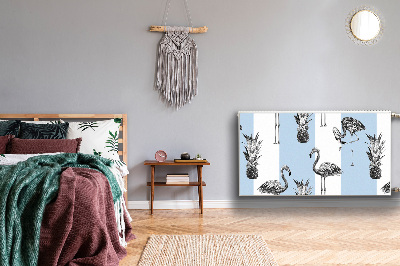 Capa magnética para radiador Flamingo e abacaxi